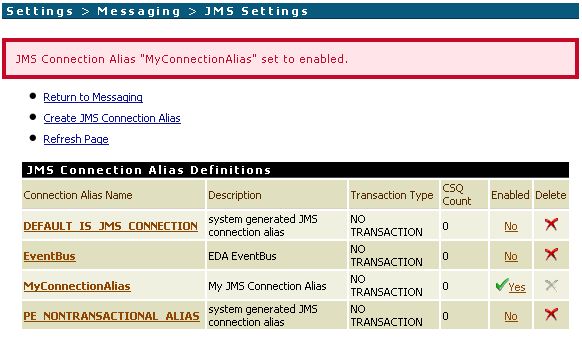 Test JMS Connection Alias in Integration Server