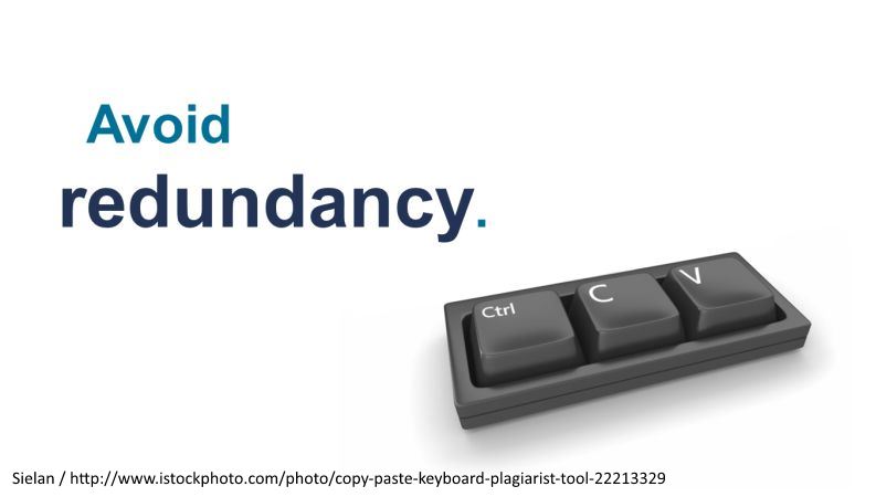 Avoid redundancy